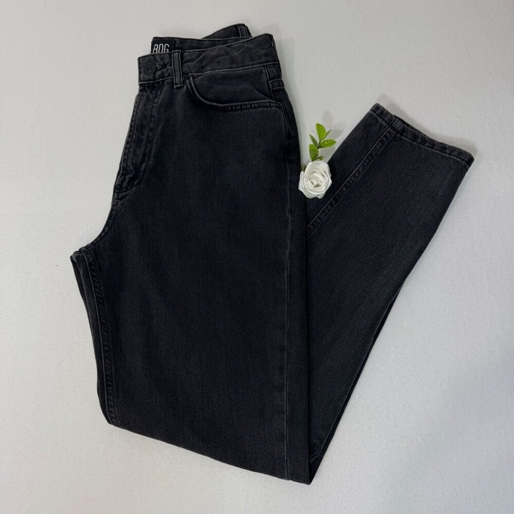 BDG Urban Outfitters Mom Jeans W27 Black‎ Gray High Rise Tapered 100% Cotton